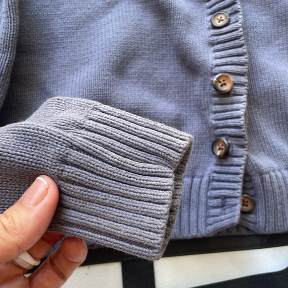 J.Galt stone cardigan button front v neck Ike size cotton billie knit blue gre - Picture 5 of 9